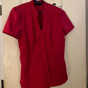 Style & Co. Bold Red Ruffle Blouse